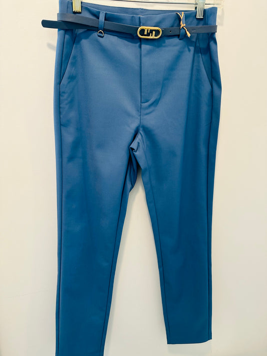 Blue Ankle Length  Pants