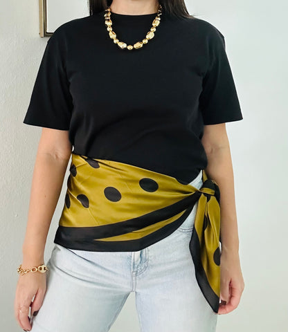 Olive Green Polka Dots Scarf