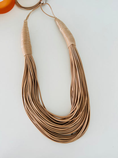 Multi Layers Cord Long Necklace