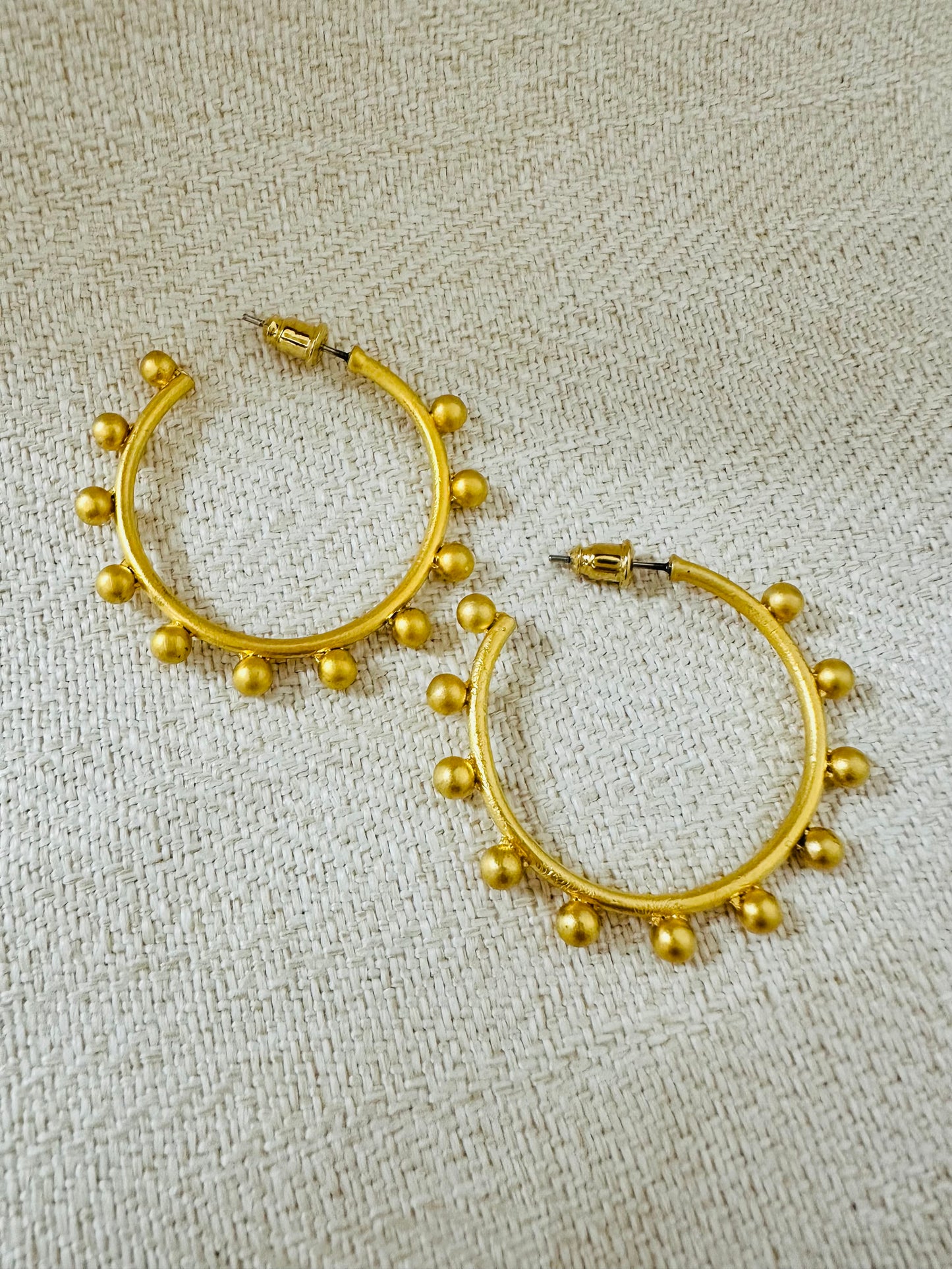 Gold plated Dots Hoop Earrings
