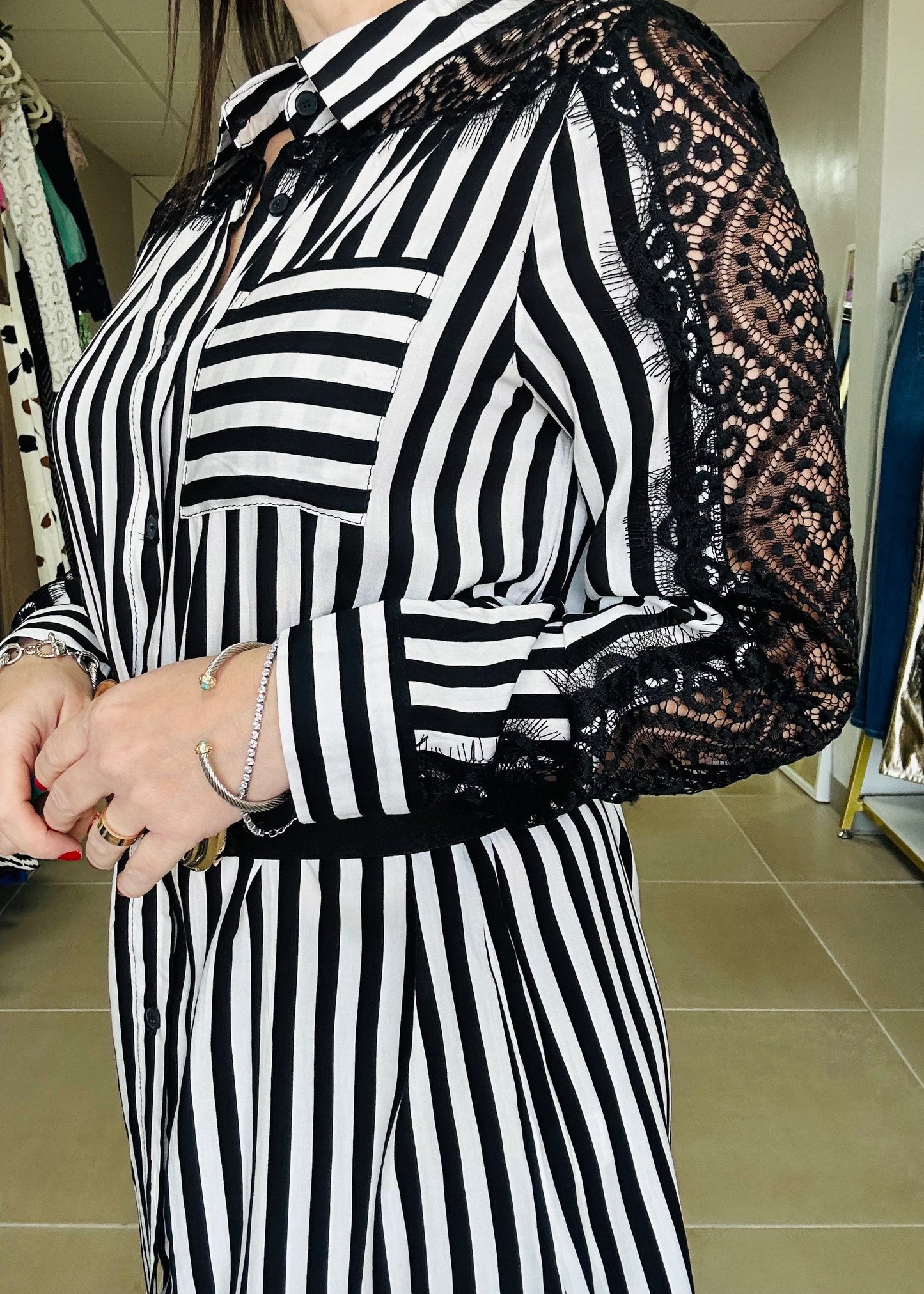 Stripe button down shirt