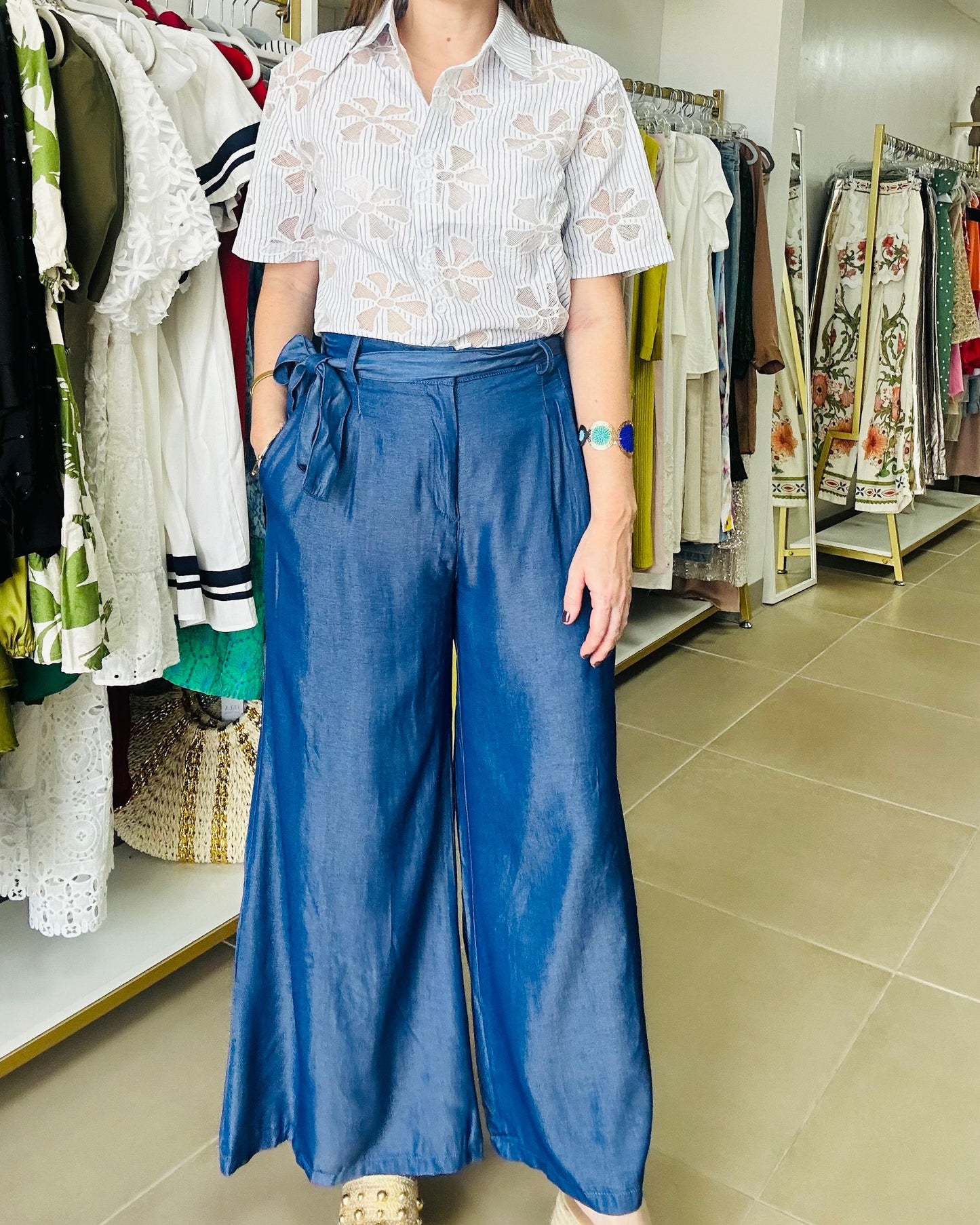 Denim Blue loose Pants