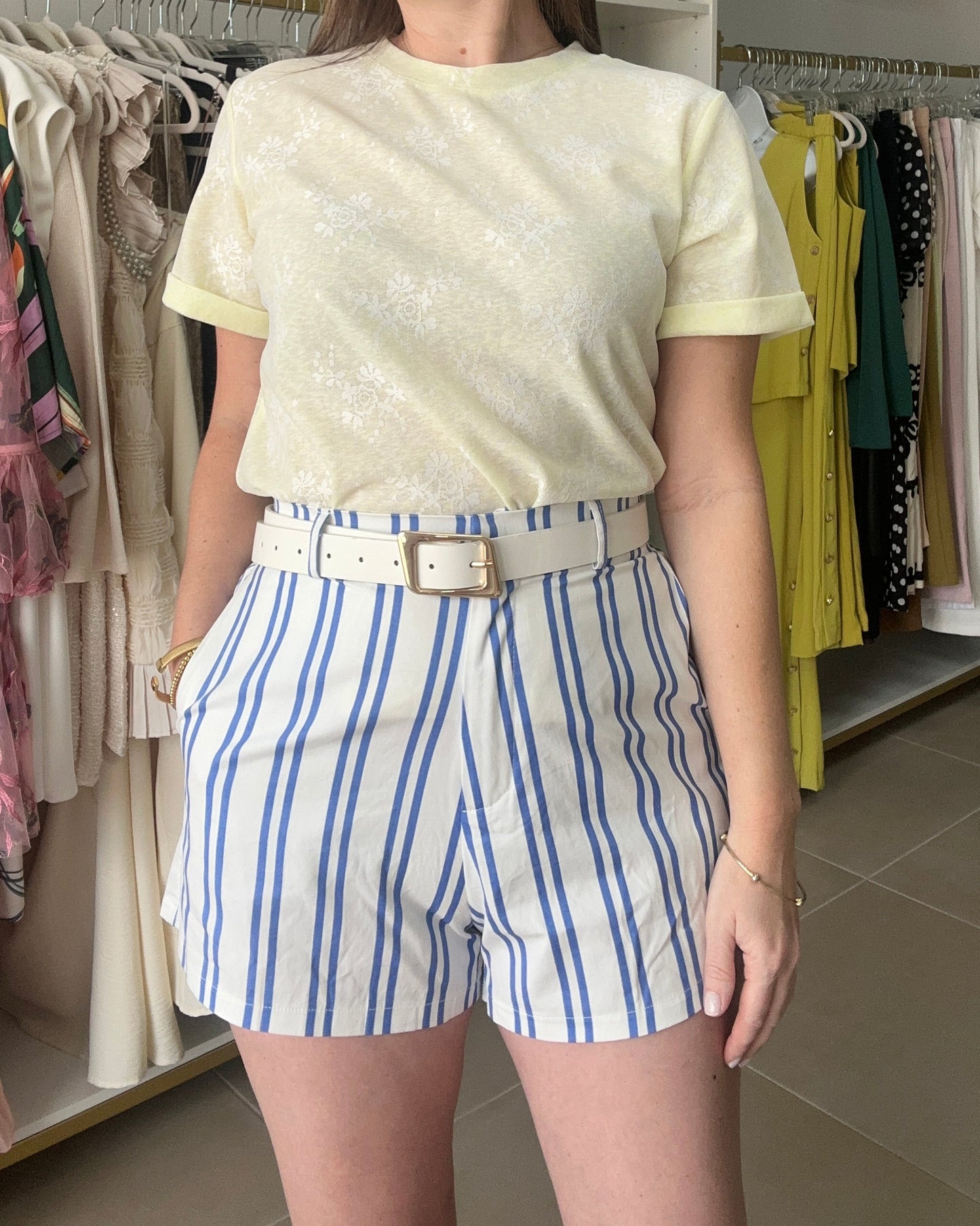 Blue Striped Short