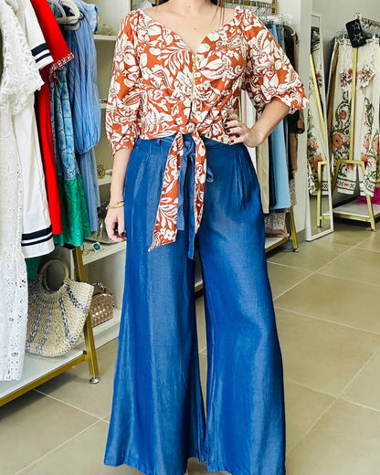 Denim Blue loose Pants