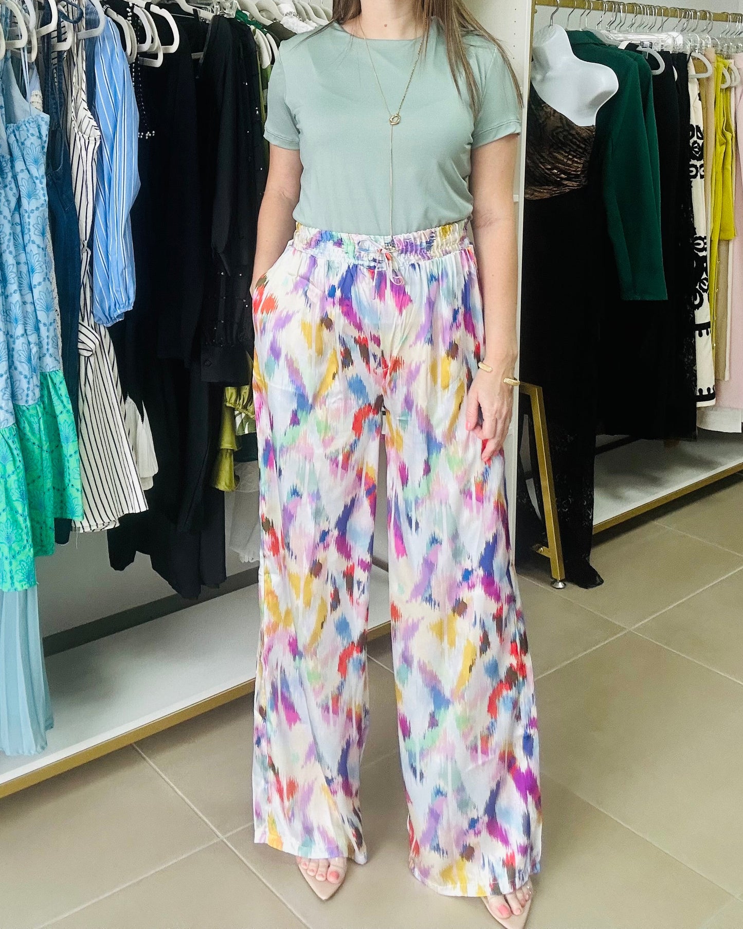 Colorful Satin Pants