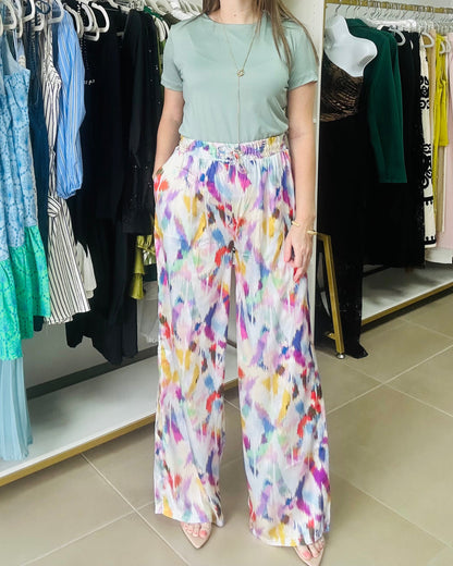Colorful Satin Pants