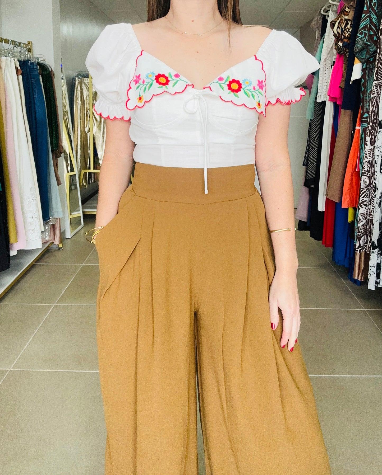 Embroidery Floral Top