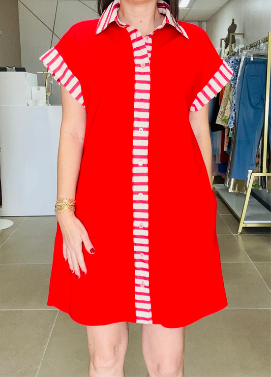 Red Stripes Dress ( Pre-Order Now! Arrives Feb/12)