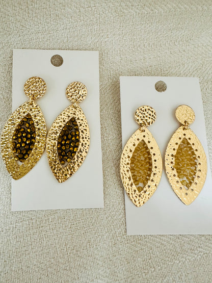 Beaded  Leaf Earrings