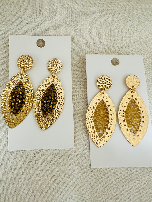 Beaded  Leaf Earrings