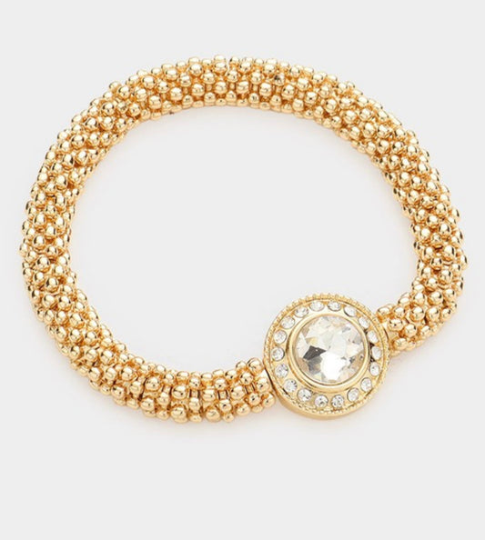 Round stone  Goldstretch Bracelet