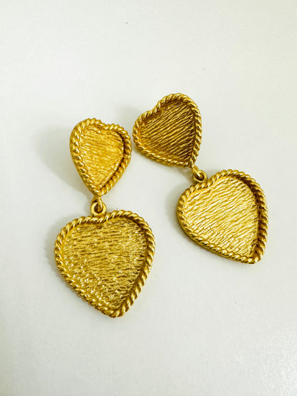 Gold Fashion heart earrings