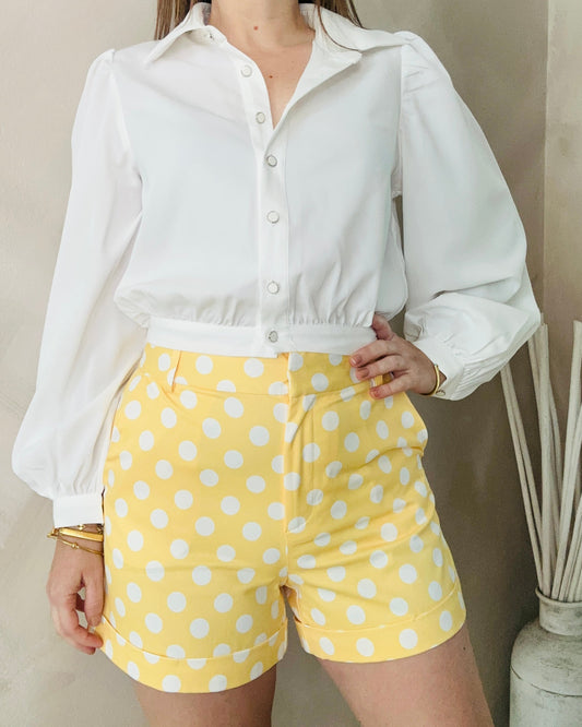 White Long Sleeve Button Down Top