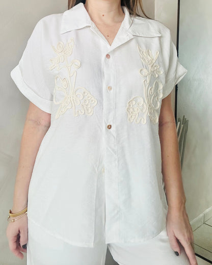 White Cream Embroidery Set