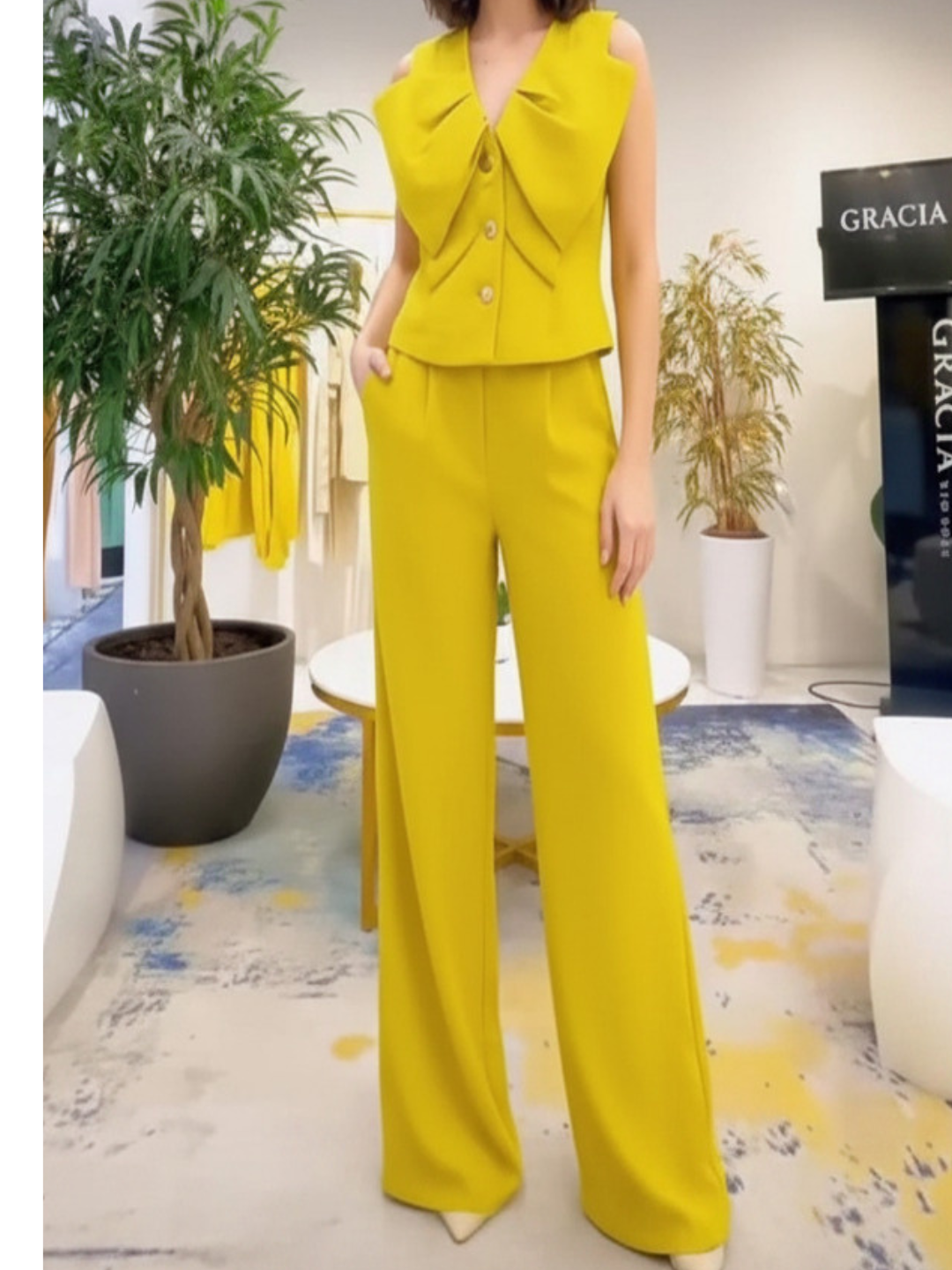 Lime  Gold Buttons Set  by Gracia