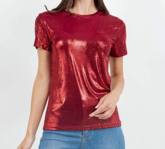 Red Metallic Shirt