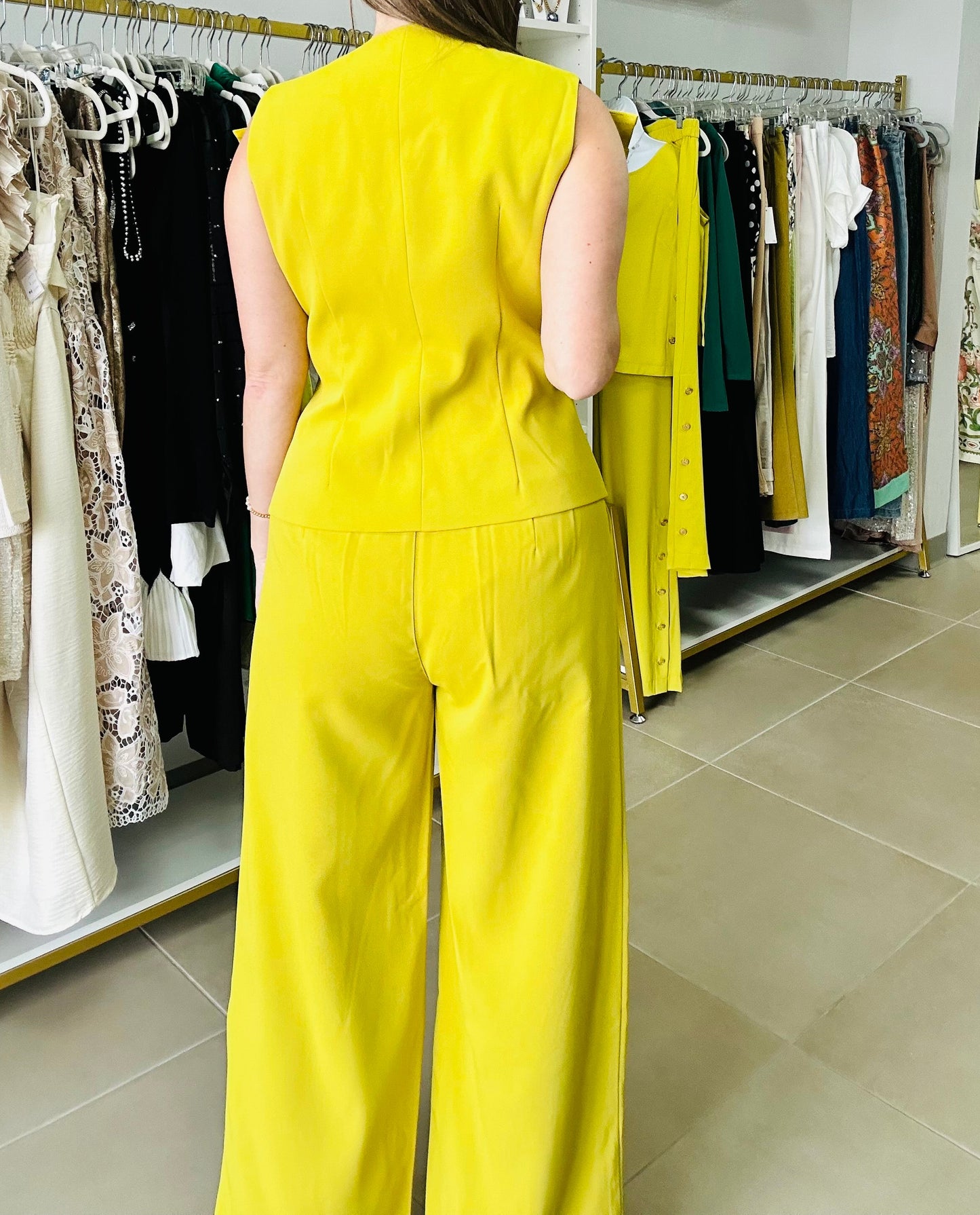 Lime  Gold Buttons Set  by Gracia