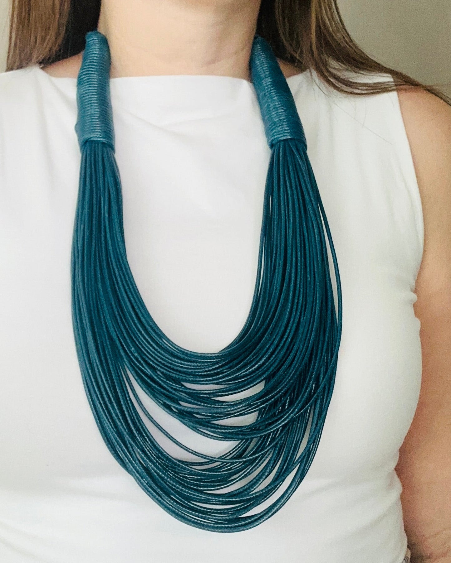 Multi Layers Cord Long Necklace