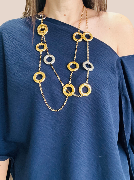 Chunky Rings Long Necklace