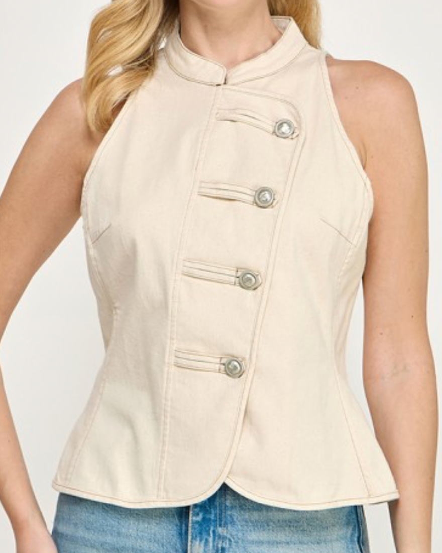 Cream Vest Top