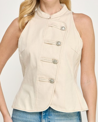 Cream Vest Top
