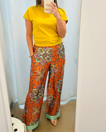 Orange  Print Palazzo By. Gracia