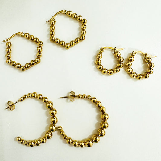 Mini beads Gold Earrings