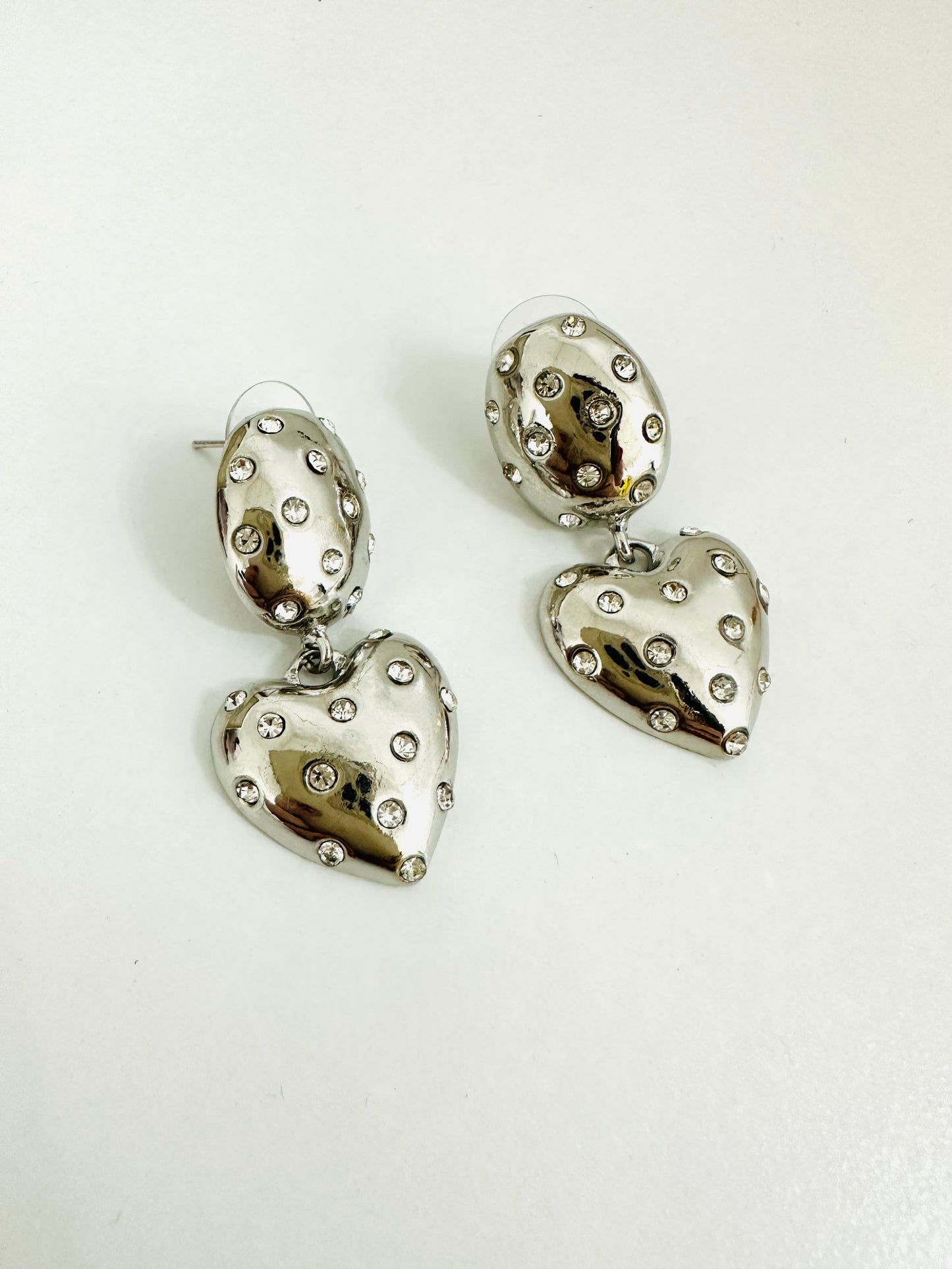 Silver Fashion heart earrings