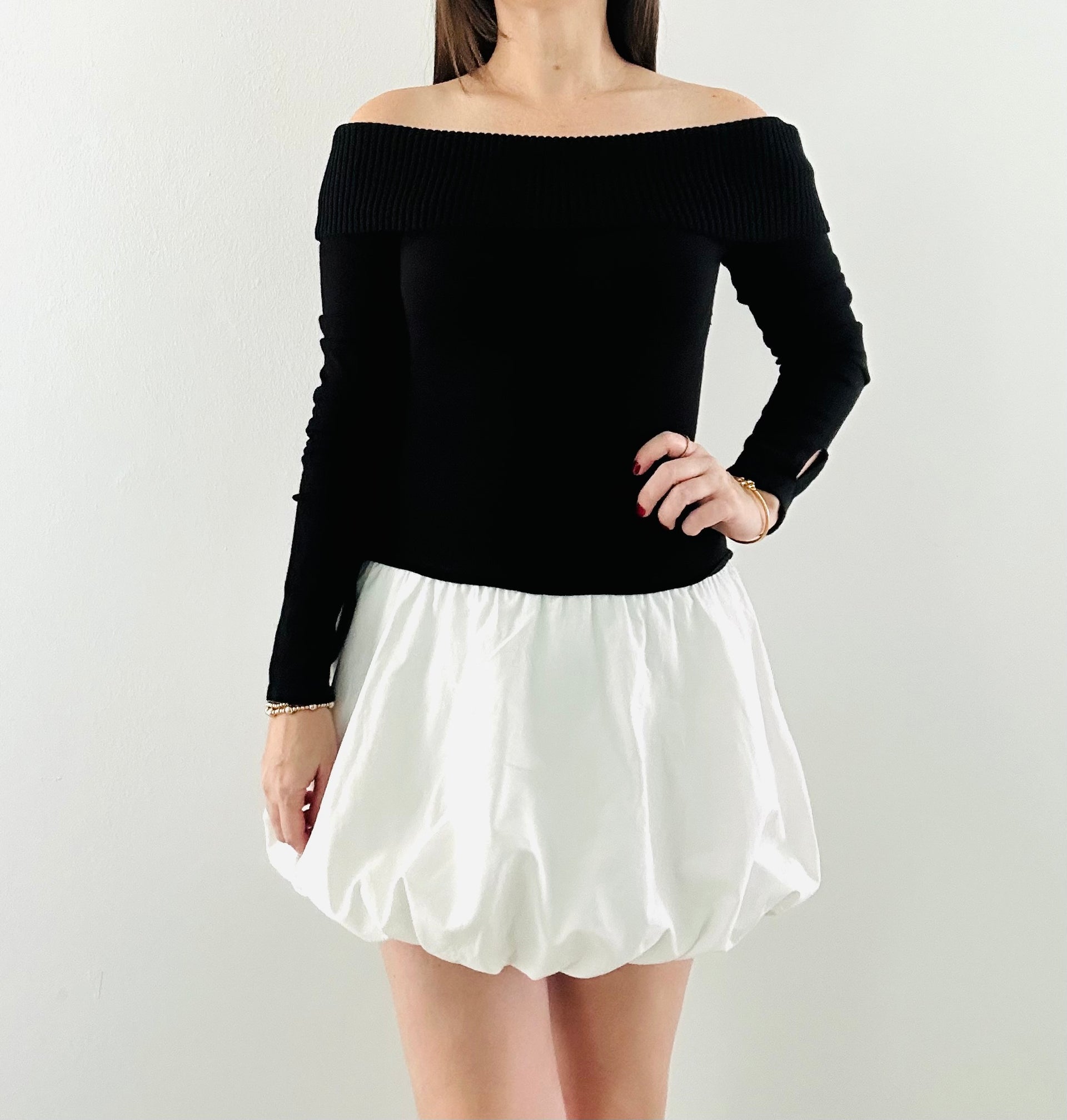 black and white bubble dress Black & White Bubble Mini Dress Medium