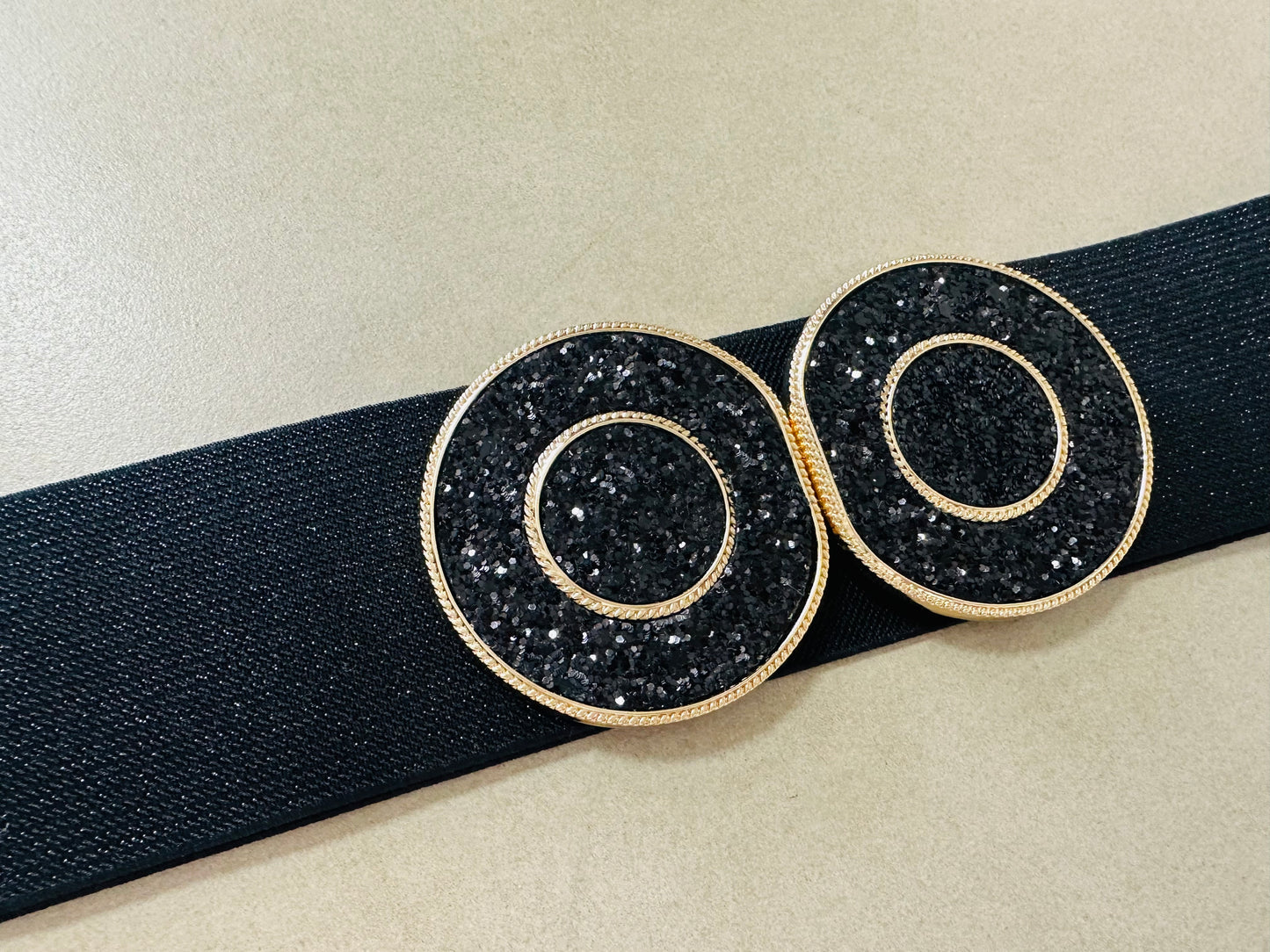 Black Sparkle Elastic Belt