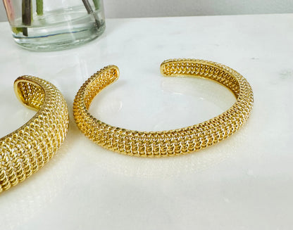 Gold Mesh Cuff Bracelet