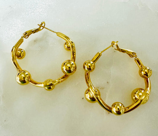 Gold Dots Hoops
