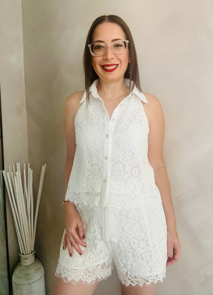 White Lace Short Set