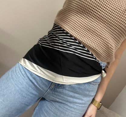 Black & White Stripes Neck Scarf