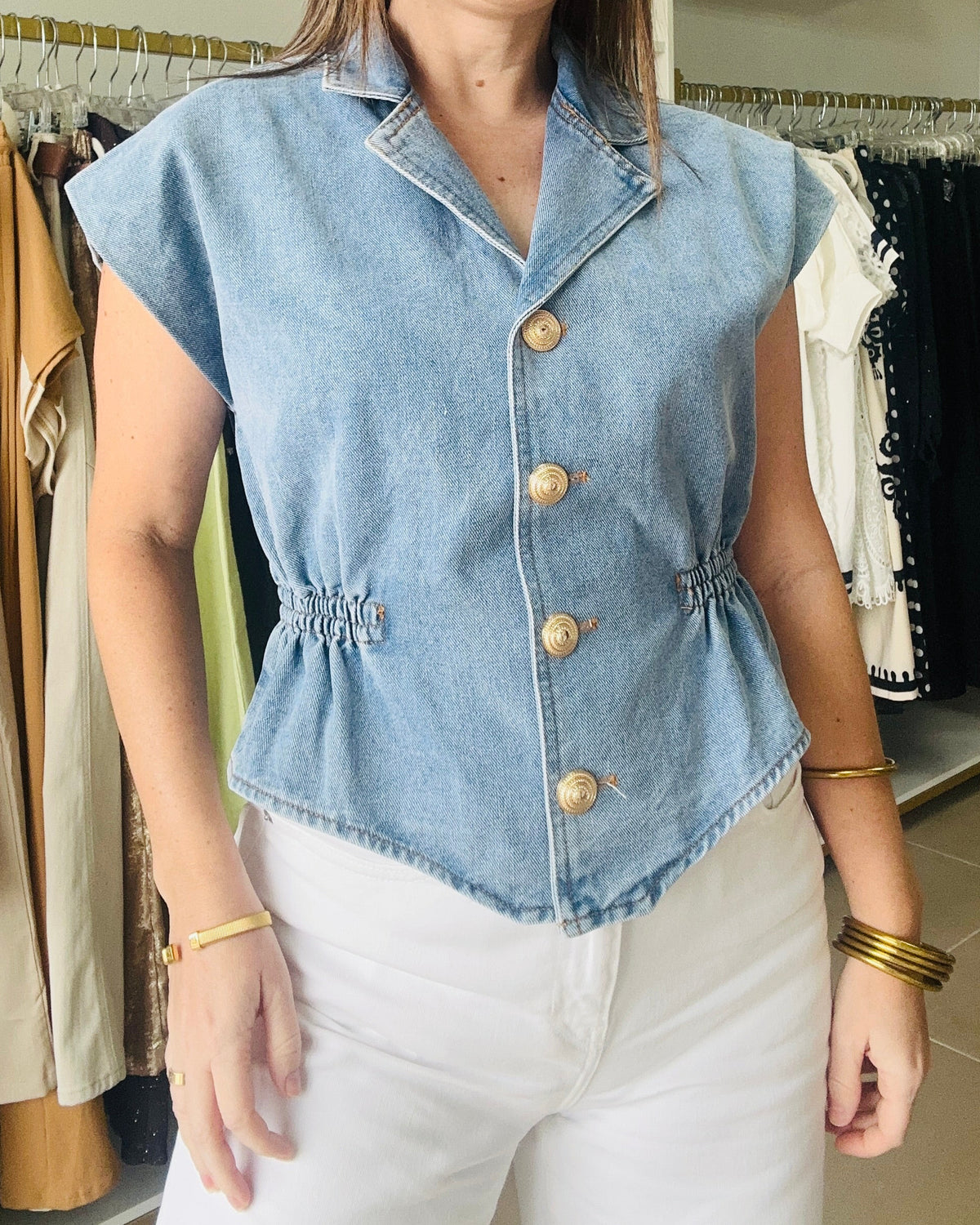 Sofia Denim Top