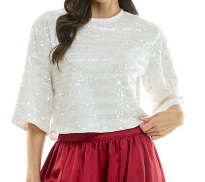 White sequin Top