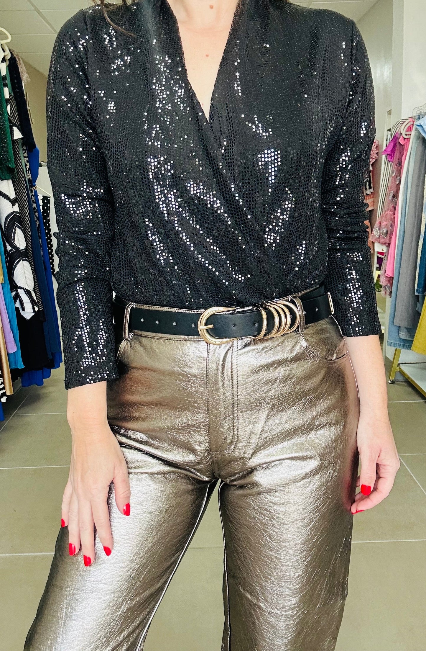 Bronze Sleek Metallic Pants