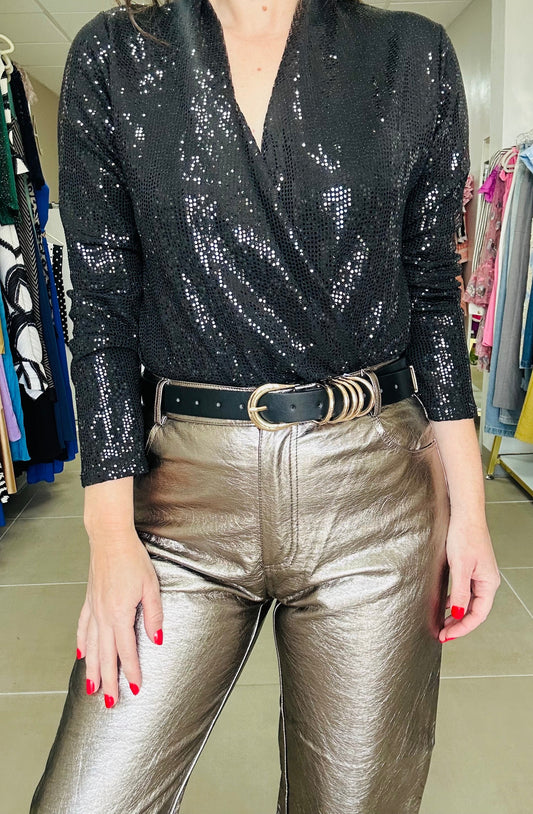 Bronze Sleek Metallic Pants