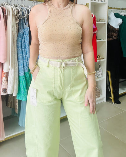 Green barrel Pants