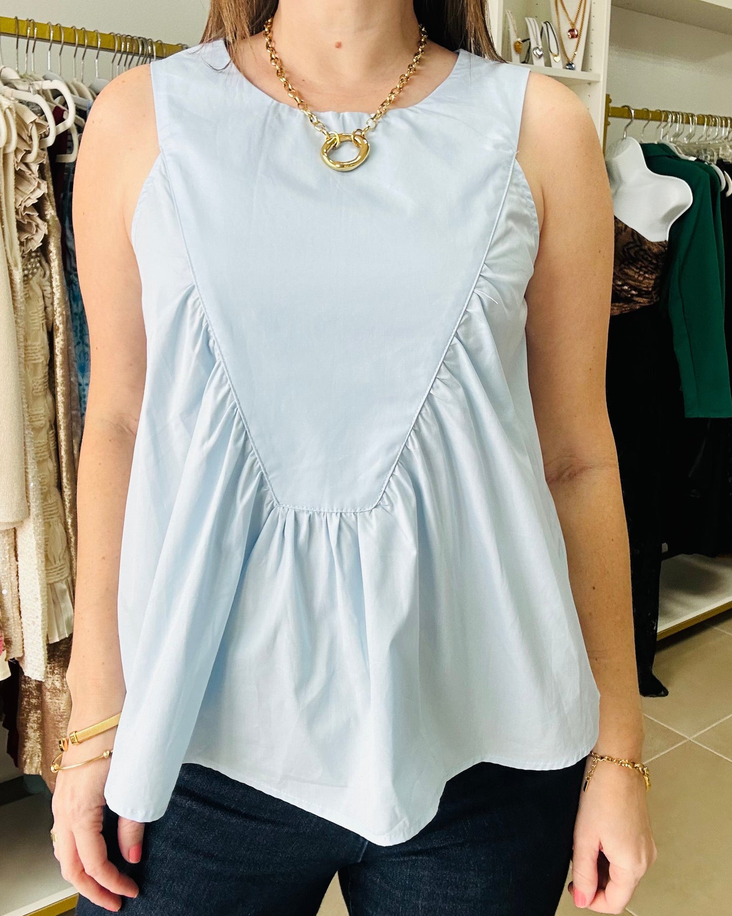 Light Blue Sleeveless Top