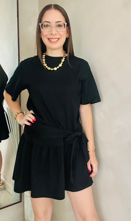 Black bow Mini Dress