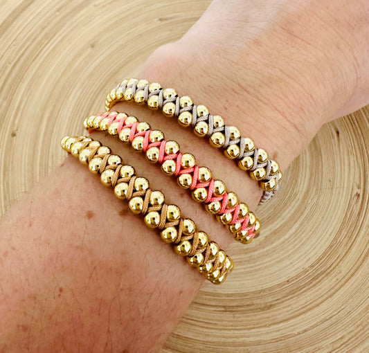 Zigzag Beaded cord Bracelet