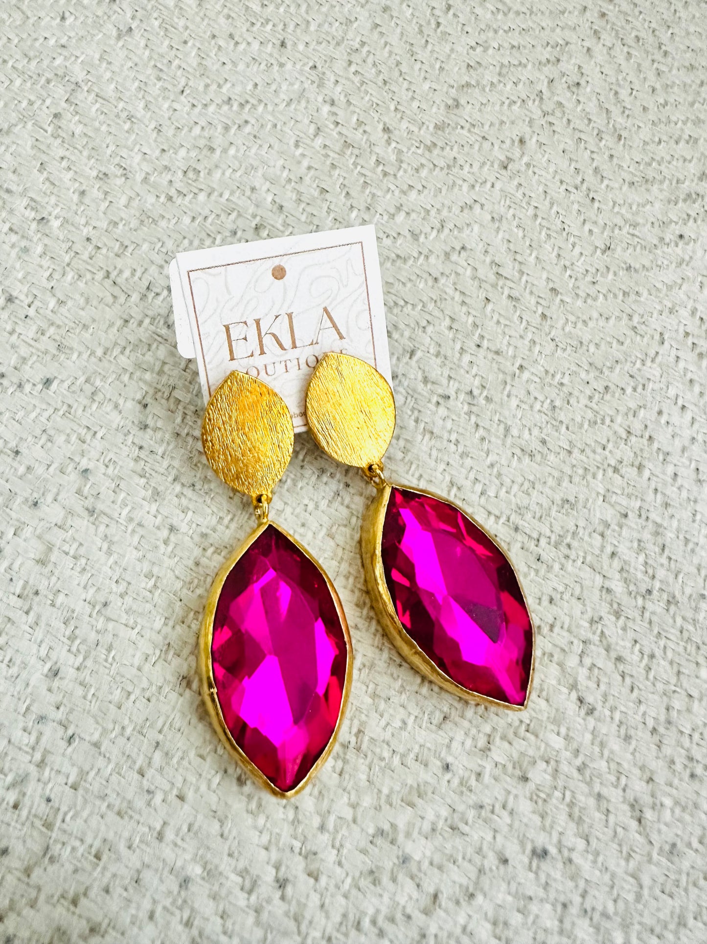 Fushia Stone Earrings
