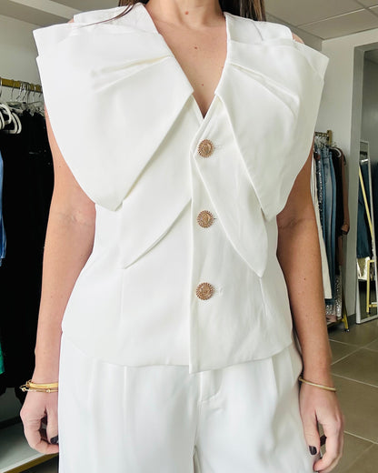 White  Gold Buttons Set  by Gracia