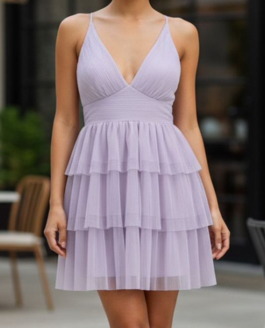Lila Chiffon Tiered Ruffle  Dress( Pre-order now! Arrive May/14)