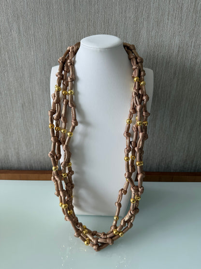 Golden Knot Elastic Necklace