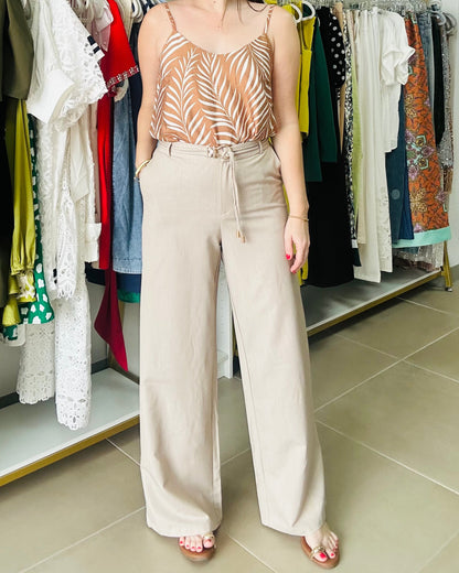 Natural Wide Leg Pants