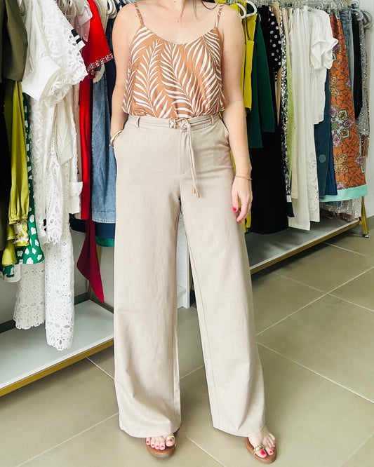 Natural Wide Leg Pants