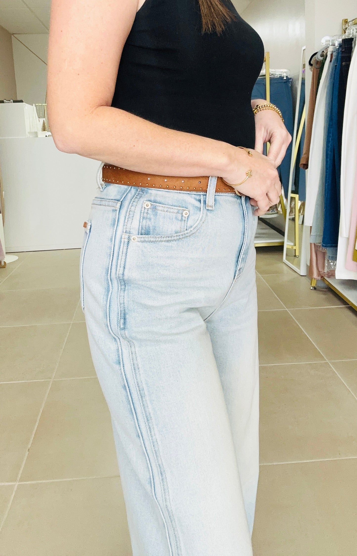 Wide Leg Light Blue Denim