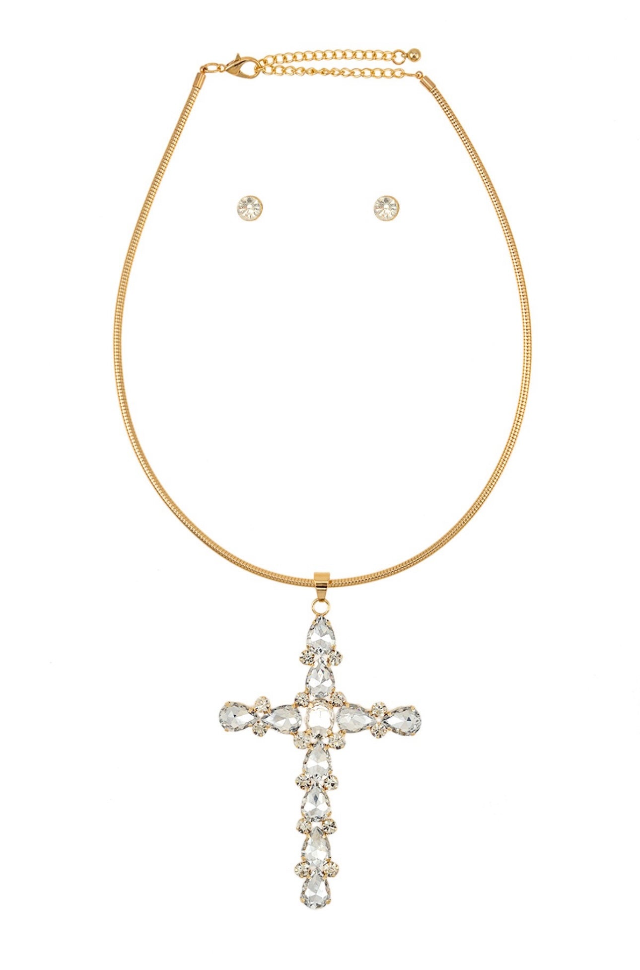 Large Cross Pendant  Necklace set